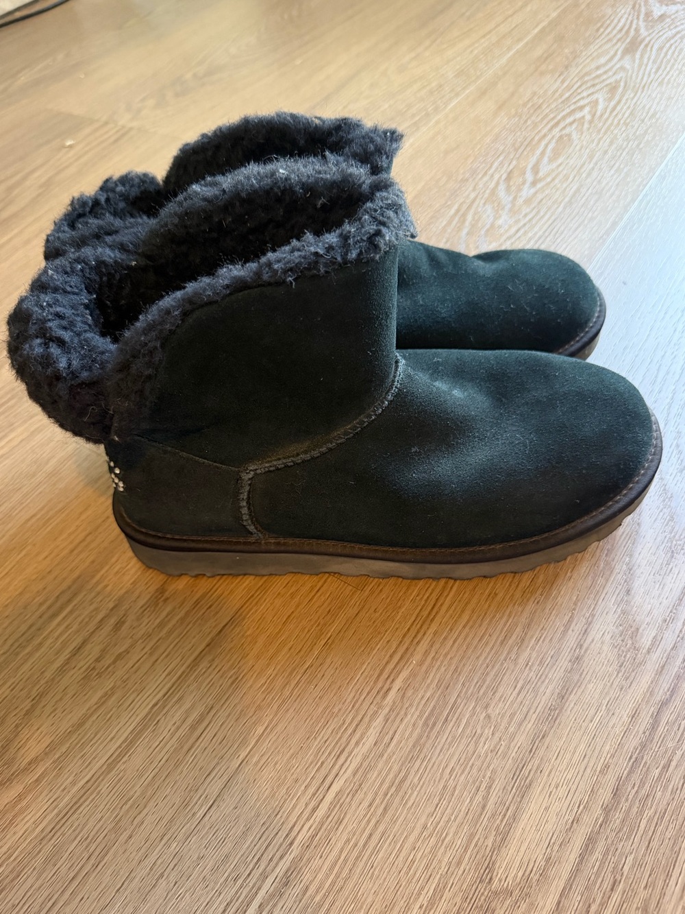 Black Suede Cozy UGG Winter Boots
